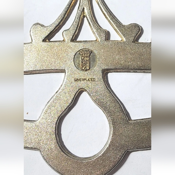 Vintage Large SILVER PLATED BELL Trivet Decor ITALY EP Zinc EUC Wedding Holiday - Picture 3 of 7